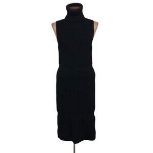 Helmut Lang for Intermix Sweater Dress Sweaterdress Size Small Black Turtleneck